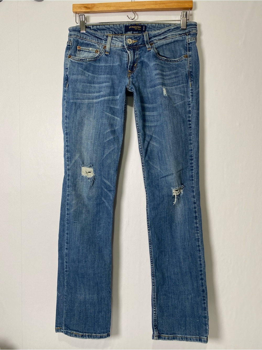 Levi's Too Superlow 524 Jeans Size Medium Low-waist Cotton Straight leg